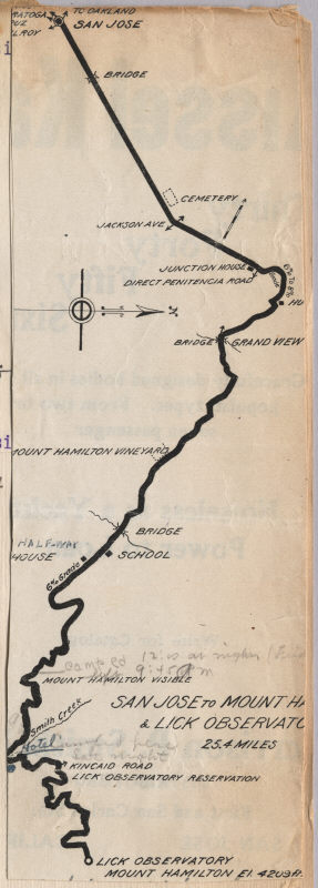 Map of Mt. Hamilton Road